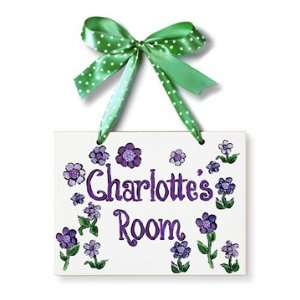  personalized flower name plaque   purple