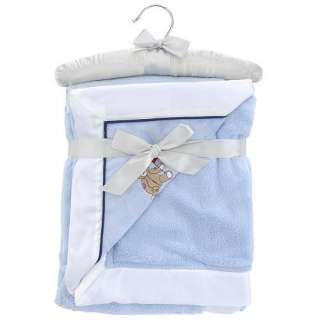 FAO Schwarz TOY BOX Lux BLUE Velour Blanket NWT  