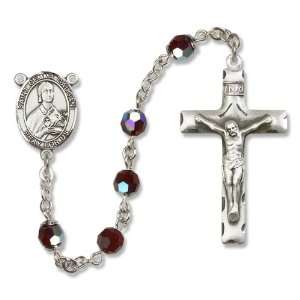  St. Gemma Galgani Garnet Rosary Jewelry