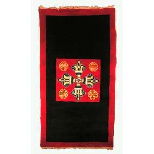  Tibetan Rug Red Vajra Cross 