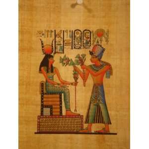  Ramses Flowers Offering Egyptian PAPYRUS 8x12(20x30cm 