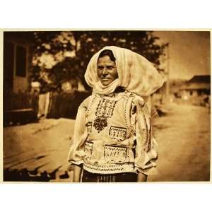   Costume Scarf Arges Romania   Original Photogravure