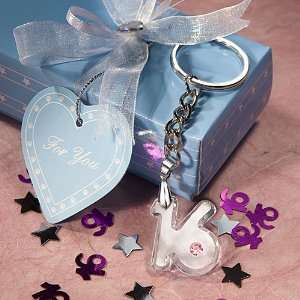  Choice Crystal Sweet 16 Key Chain Favors (Set of 6)