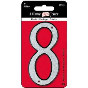  Hillman Group 841612 4 Inch Nail On Reflective Plastic House Number 8