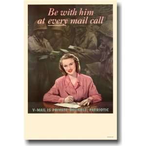   At Every Mail Call   Vmail   Vintage Reprint Poster