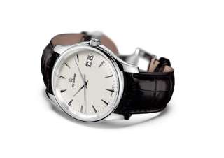Eterna Mens Vaughan Big Date Automatic Black Leather Wrist Watch 