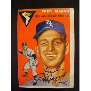  Fred Marsh Chicago White Sox #218 1954 Topps Autographed 