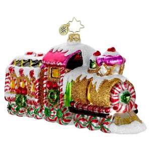  RADKO SUGAR EXPRESS Peppermint Candy Train Glass Christmas 