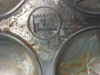   Maid 6 Hole Muffin Tins Pans Trays Advertising Leaf Shell  