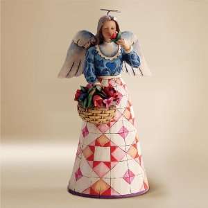   Smell The Flowers Angel with Basket Of Flowers Figurine Home