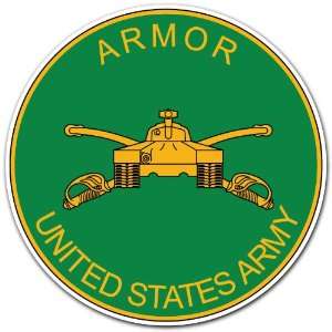  US Army Armor Branch Armored Division Sticker 4x4 