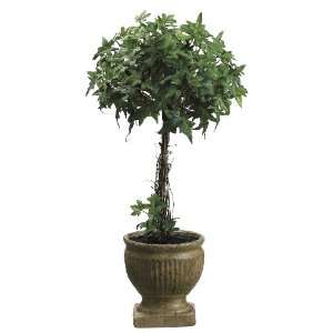 Set of 2   20 Ball Shaped Ivy Topiary in Pot Green   LPW044 GR Silk 