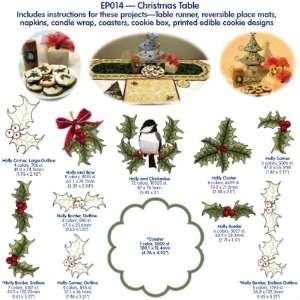  Christmas Table Cactus Punch EP014 Embroidery Designs on 