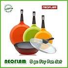 Neoflam Amie Nonstick 5pc Fry Pan Set with a Lid / Cera