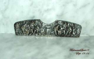 Antique VICTORIAN Silver Plated Signed 90 S & F Embossed Pattern Hair 