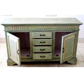   Farmhouse Hand Painted Sideboard Buffet with Wrought Iron Hardware NEW