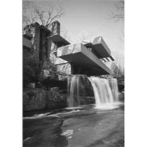  Frank Lloyd Wright Falling Water by unknown. Size 12.57 X 18.00 Art 