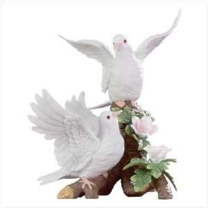  Porcelain Doves on Branch 