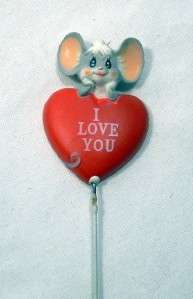 Lot 12 Valentines Hearts Mouse I Love You Floral Picks  