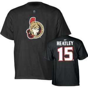  Dany Heatley Black Reebok Name and Number Ottawa Senators 