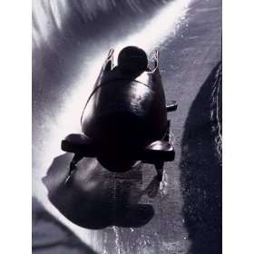  Silhouette of Bobsled in Action, Salt Lake City, Utah, USA 