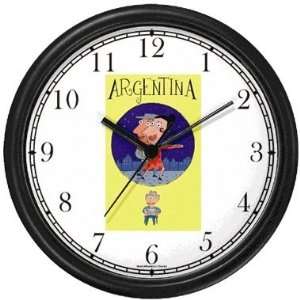Travel Poster of Argentina   Tango Dancers Wall Clock by WatchBuddy 