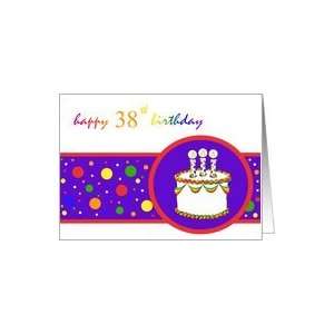  38th Happy Birthday Cake rainbow design Card Toys & Games