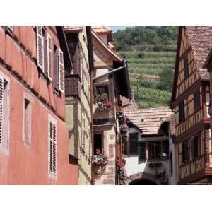  Main Street with Old Houses, Kayserberg, Alsace, France 