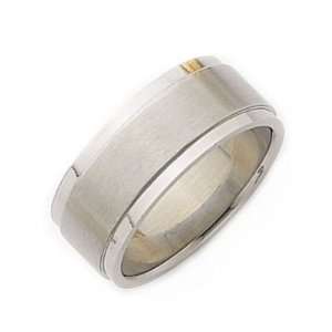  Mens Stainless Steel Urban Modern 7 mm Wide Band Ring 