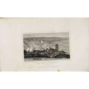  Town Of Ashburton Devonshire Antique Print Dugdale 1845 