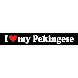  8 I Love Heart My Pekingese Dog White Vinyl Decal Sticker 