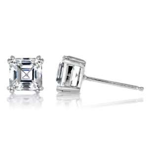  Avrils 1.2 TCW Asscher Cut CZ Stud Earrings Emitations 