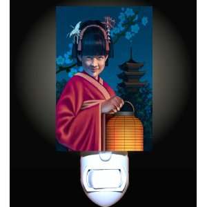  Asian Girl with Paper Lantern Decorative Night Light
