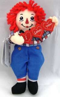 Russ Berrie RAGGEDY ANDY Valentines Beanbag Doll ~NEW~  