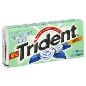 Trident Minty Sweet Twist Sugar Free Gum   12/18 piece pks.  