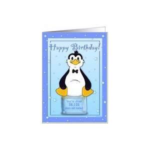   99th Birthday   Penguin on Ice Cool Birthday Facts Card Toys & Games
