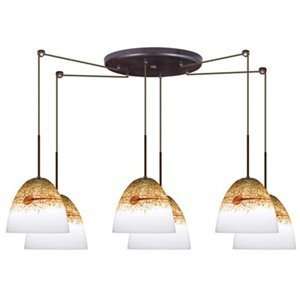   Sasha II Contemporary / Modern Six Light Pendant with Java Glass