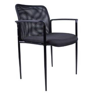   Mesh Back and Crepe Seat Stacking with Arm 1 Unit, Guest Chair, Black