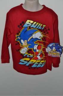 Sonic The Hedgehog Long Sleeve Shirt Tee Size 4 5 6 7 8 10 12 14 16 18 