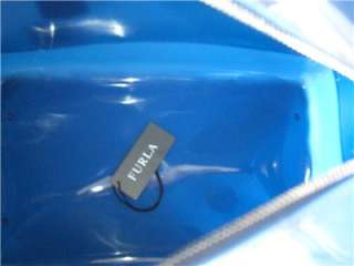 Furla Candy Anice Blue Jelly Satchel Bauletto bag w/ lock hang tag NWT 