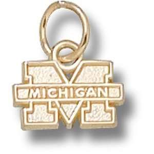  University of Michigan M Michigan 1/4 Pendant (Gold 
