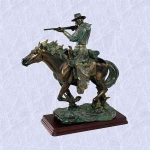  Wild Western Cowboy sculpture on horse home statue New 