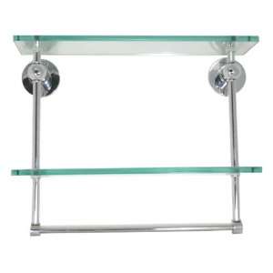 Astor Place 22 Double Glass Shelf With Towel Bar   Pewter