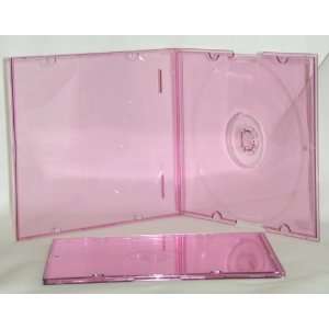  200 SUPER ULTRA THIN 3.8mm Transparent Dark Pink CD Jewel 