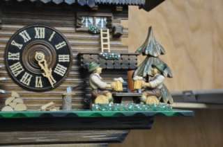 German Cuckoo Clock Black Forest 8 Day Swiss Movement Animated Musical 