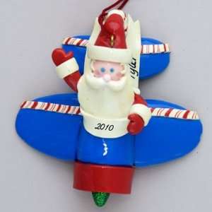  Santa in Airplane Personalized Claydough Christmas 