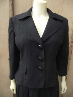 Super Sale ANNE KLEIN Suit skirt & Blazer BLack 12 Chic Work  