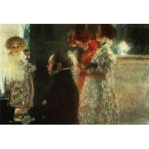  Oil Painting Schubert at the Piano Gustav Klimt Hand 