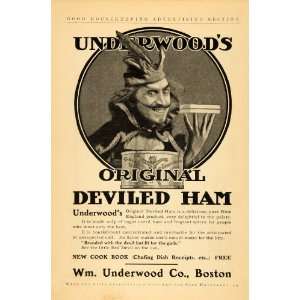  1905 Ad Underwoods Deviled Ham Tin Boston Massachusetts 