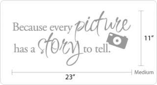 Because every picture has a story to tell. Vinyl Wall Quote Decal 
